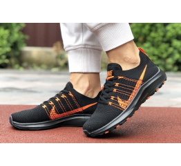 Женские кроссовки Nike Air Zoom черные с оранжевым