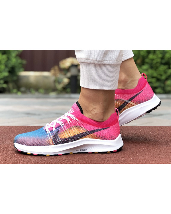 Жіночі кросівки Nike Air Zoom малиновые з помаранчевим и синим