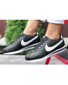 Женские кроссовки Nike Classic Cortez Leather черные с белым