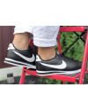 Купить Женские кроссовки Nike Classic Cortez Leather черные с белым