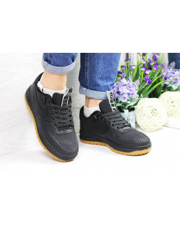 Женские кроссовки Nike Lunar Force LF-1 low черные (black)