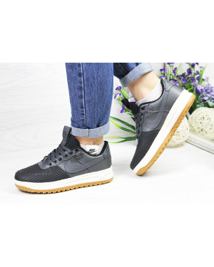 Жіночі кросівки Nike Lunar Force LF-1 low сірі з чорним (grey/black)