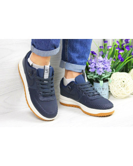 Женские кроссовки Nike Lunar Force LF-1 low темно-синие (dark-blue)