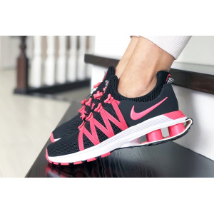 Женские кроссовки Nike Shox Gravity черные с розовым