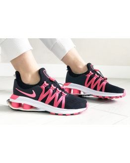 Женские кроссовки Nike Shox Gravity черные с розовым