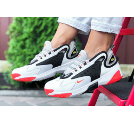 Купить Женские кроссовки Nike Zoom 2K белые с черным и оранжевым