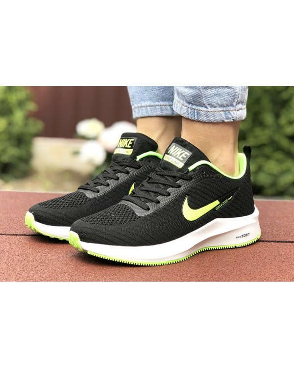 Жіночі кросівки Nike Zoom Lunar 3 чорні с неоново-зеленым