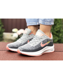 Жіночі кросівки Nike Zoom Lunar 3 сірі с коралловым
