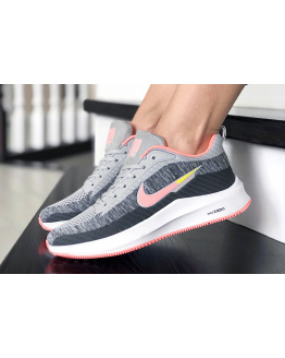 Жіночі кросівки Nike Zoom Lunar 3 сірі с коралловым