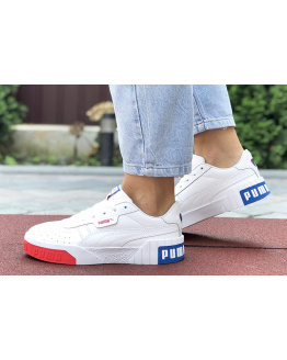Женские кроссовки Puma Cali Remix Wn's белые с красным