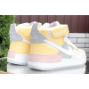 Купить Женские высокие кроссовки на меху Nike Air Force 1 High Utility Shadow белые с желтым