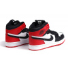 Купить Женские высокие кроссовки на меху Nike Air Jordan 1 Retro High белые с черным и красным