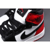 Купить Женские высокие кроссовки на меху Nike Air Jordan 1 Retro High белые с черным и красным