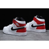 Купить Женские высокие кроссовки на меху Nike Air Jordan 1 Retro High белые с красным