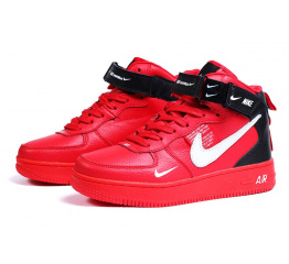 Женские высокие кроссовки на меху Nike Air Force 1 '07 Mid Lv8 Utility красные