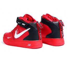 Женские высокие кроссовки на меху Nike Air Force 1 '07 Mid Lv8 Utility красные