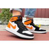 Купить Женские высокие кроссовки Nike Jordan 1 Retro High белые с черным и оранжевым