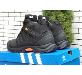 Купить Мужские ботинки на меху Adidas Terrex ClimaProof High черные с оранжевым в Украине