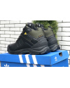 Купить Мужские ботинки на меху Adidas Terrex ClimaProof High черные с зеленым