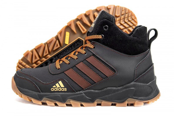 Мужские ботинки на меху Adidas Terrex коричневые