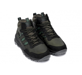 Купить Мужские ботинки на меху Adidas Terrex темно-зеленые с черным в Украине