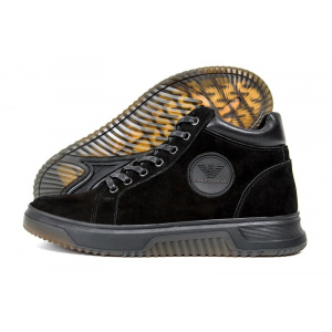 Мужские ботинки на меху Giorgio Armani черные