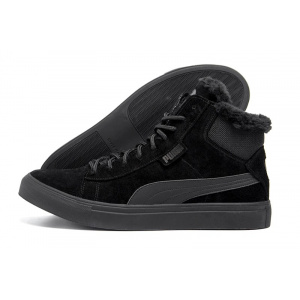 Мужские ботинки на меху Puma Black Suede черные