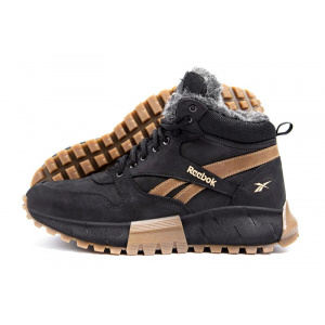 Купить Мужские ботинки на меху Reebok черные с коричневым
