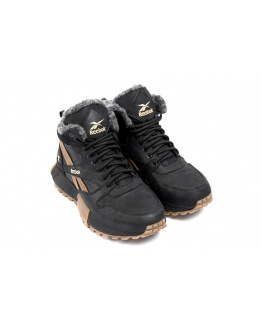 Мужские ботинки на меху Reebok черные с коричневым