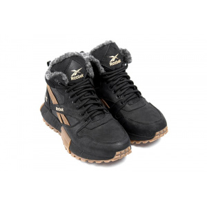 Купить Мужские ботинки на меху Reebok черные с коричневым в Украине