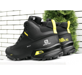 Купить Мужские ботинки на меху Salomon Cross Hike Mid GTX черные с желтым в Украине