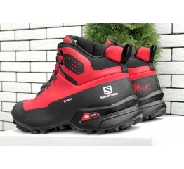 Купить Мужские ботинки на меху Salomon Cross Hike Mid GTX красные с черным в Украине