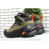 Купить Мужские ботинки на меху Salomon Cross Hike Mid GTX зеленые с черным
