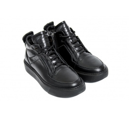 Купить Мужские ботинки на меху ZG Black Exclusive черные в Украине