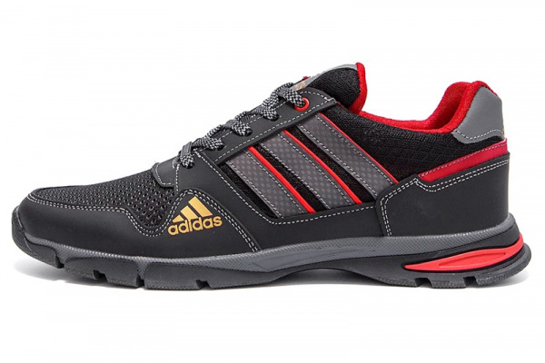 Мужские кроссовки Adidas Flex черные с красным (black/red)