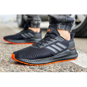 Мужские кроссовки Adidas Solarblaze черные с оранжевым