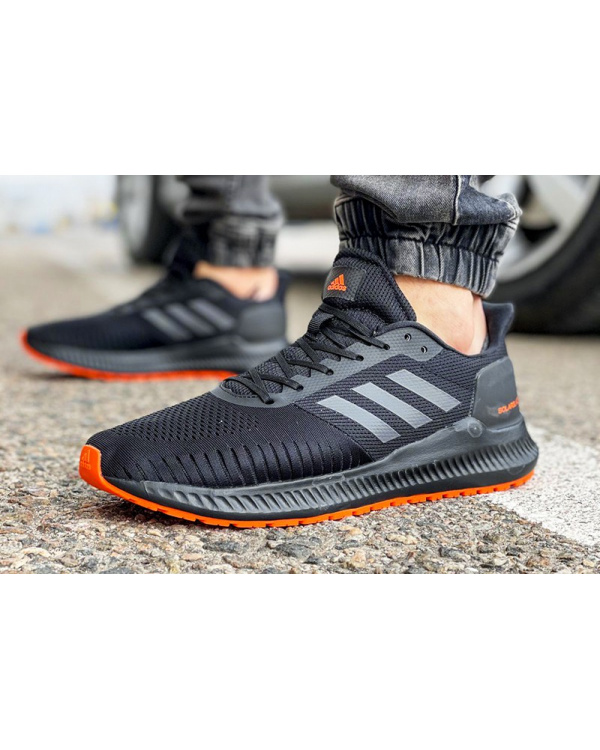 Чоловічі кросівки Adidas Solarblaze чорні з помаранчевим