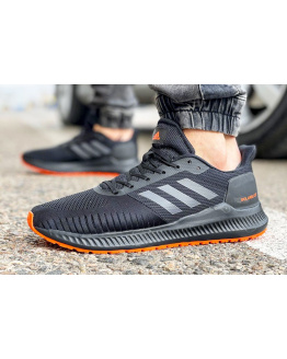 Мужские кроссовки Adidas Solarblaze черные с оранжевым