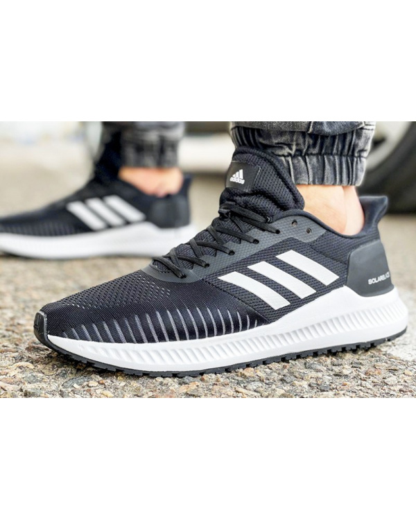 Мужские кроссовки Adidas Solarblaze черные с серым