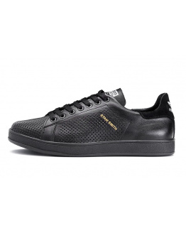 Мужские кроссовки Adidas Stan Smith perforated черные