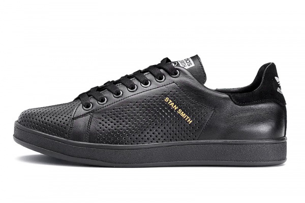 Мужские кроссовки Adidas Stan Smith perforated черные