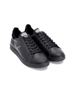 Мужские кроссовки Adidas Stan Smith perforated черные