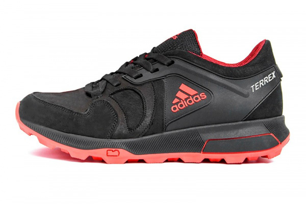 Мужские кроссовки Adidas Terrex черные с красным
