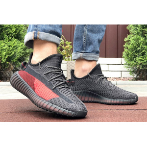 Купить Мужские кроссовки Adidas Yeezy Boost 350 черные с красным в Украине