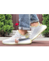 Мужские кроссовки Adidas Yeezy Boost 350 серые с лаймовым