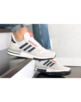 Мужские кроссовки Adidas Zx 500 Rm бежевые с белым