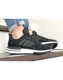 Мужские кроссовки Adidas Zx 500 Rm черные с белым