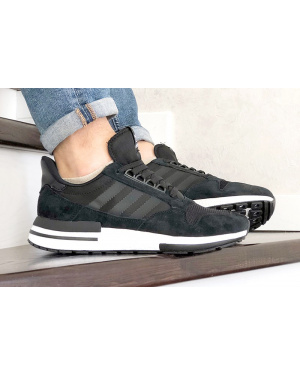 Мужские кроссовки Adidas Zx 500 Rm черные с белым