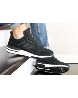 Мужские кроссовки Adidas Zx 500 Rm черные с белым