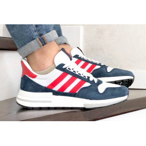Мужские кроссовки Adidas Zx 500 Rm темно-синие с белым и красным